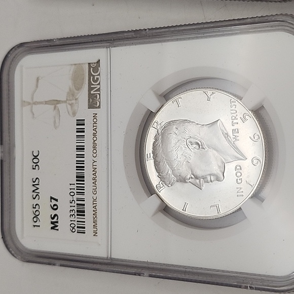 Kennedy Half Dollar SMS 3pc Set 1965-1967 Ms67 NGC - Picture 3 of 8